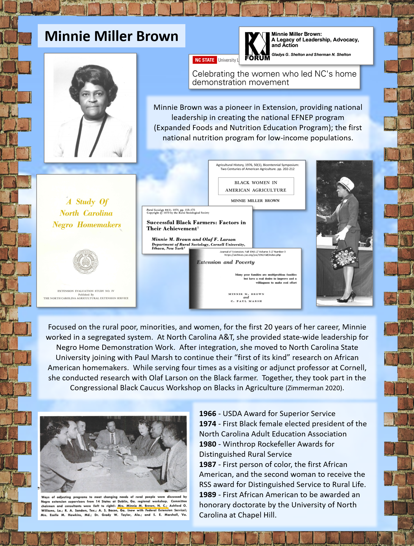 image of Booklet page on Minnie Miller Brown
