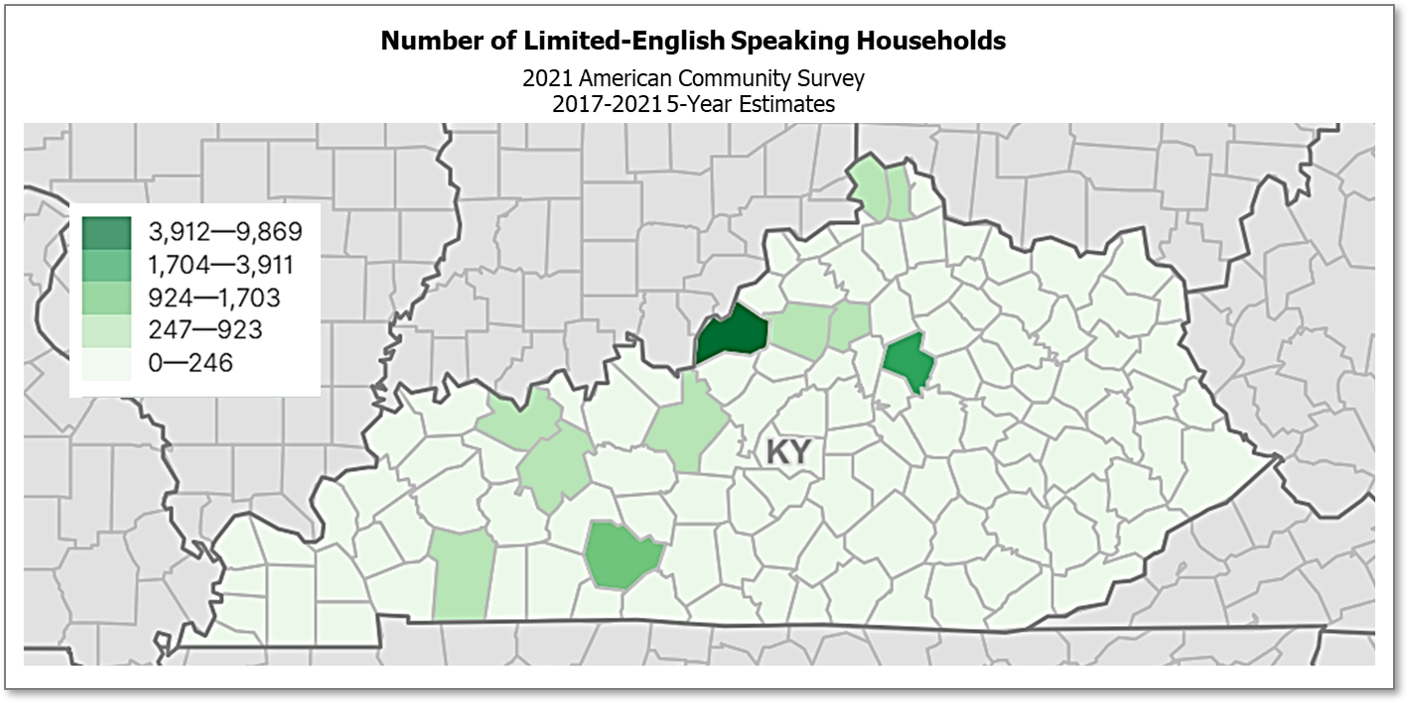 Map of Number of Households Limited English Proficiency