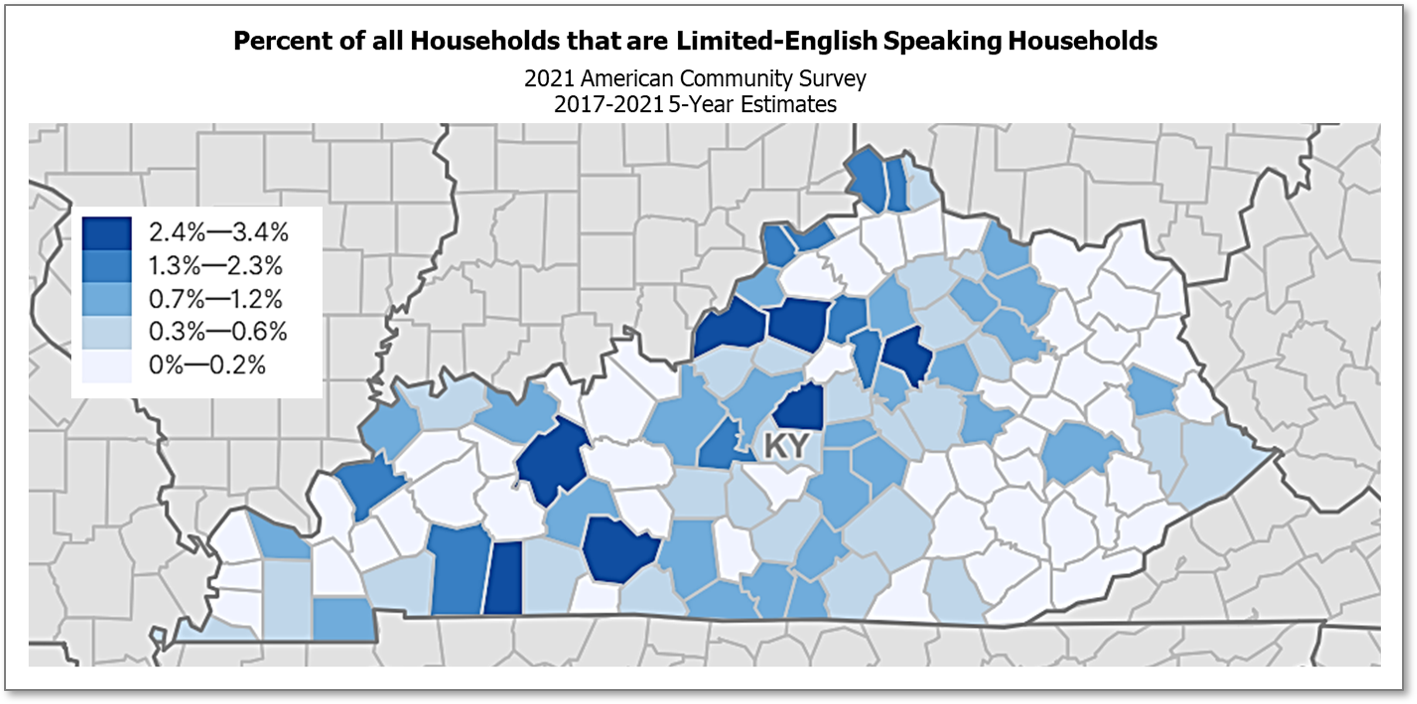 Map of Percent of Households Limited English Proficiency