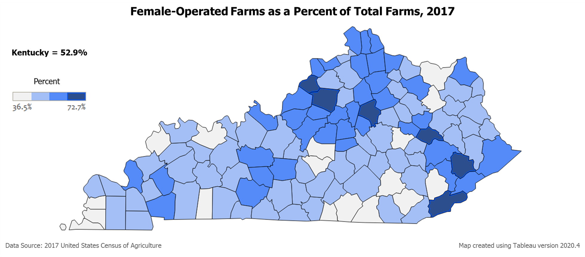 Female Operated Farms as a Percent of Total Farms, 2017